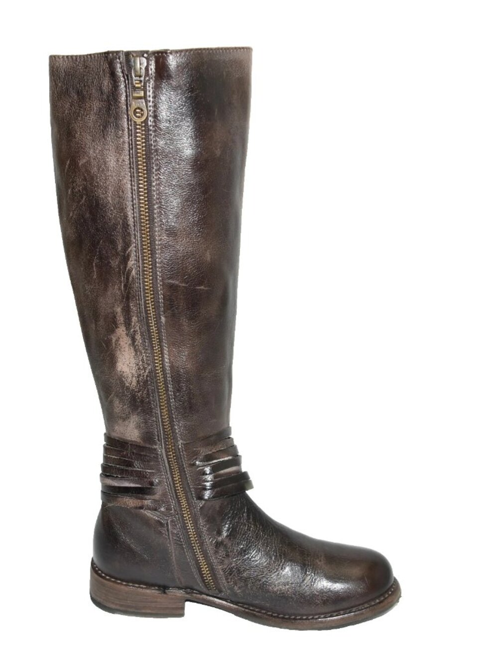 New Bed Stu Weymouth Knee High Boot Testa Moro Dip Dye Brown Leather Size 6 DD19